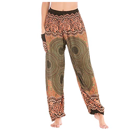 Boho Hippie Hose Damen,Yoga Fansu Thai Hosen Festival Pumphose Hippie Kittel Hohe Taille Hosenrock Haremshose Aladinhose Boho Hippie Hose Damen,Yoga Fansu Thai Hosen Festival Pumphose Hippie Kittel Hohe Taille Hosenrock Haremshose Aladinhose von FANSU