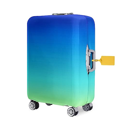 FANSU Elastisch Kofferhülle Kofferschutzhülle, Gradient Einfarbige Reisekoffer Schutzhülle mit Reißverschluss, Elasthan, Waschbar Gepäckabdeckung - 18 bis 32 Zoll (M(22-25in),Blau) von FANSU