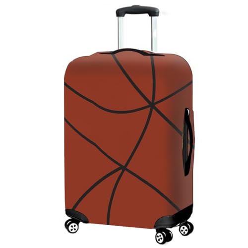 FANSU Kofferhülle Kofferschutzhülle, Basketball Druck Elastisch Reisekoffer Schutzhülle mit Reißverschluss, Waschbar Gepäckabdeckung - 18 bis 32 Zoll (braun,XL(29-32in)) von FANSU