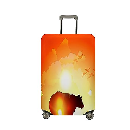 FANSU Kofferhülle Kofferschutzhülle, Eisbär Druck Elastisch Reisekoffer Schutzhülle mit Reißverschluss, Waschbar Gepäckabdeckung - 18 bis 32 Zoll (orange,L(26-28in)) von FANSU