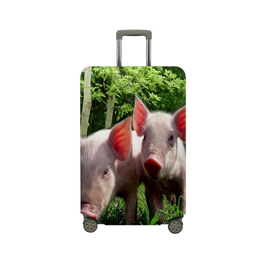 FANSU Kofferhülle Kofferschutzhülle, Schwein Druck Elastisch Reisekoffer Schutzhülle mit Reißverschluss, Waschbar Gepäckabdeckung - 18 bis 32 Zoll (Grün,M(22-25in)) von FANSU