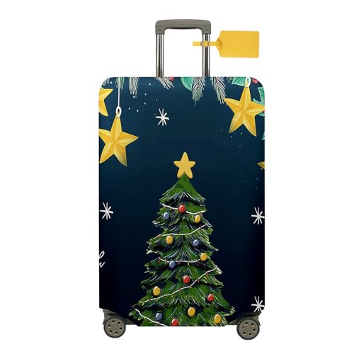 FANSU Kofferhülle Kofferschutzhülle, Weihnachten Baum Elastisch Reisekoffer Schutzhülle mit Reißverschluss, Waschbar Gepäckabdeckung - 18 bis 32 Zoll (Grün,XL(29-32in)) von FANSU