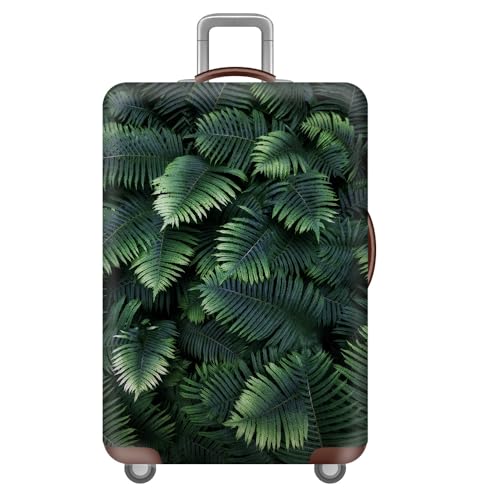 FANSU Kofferhülle Kofferschutzhülle 3D Pflanzen Drucken Elastisch Reisekoffer Schutzhülle mit Reißverschluss, Waschbar Gepäckabdeckung - 18 bis 32 Zoll (Grün,S(18-21in)) von FANSU