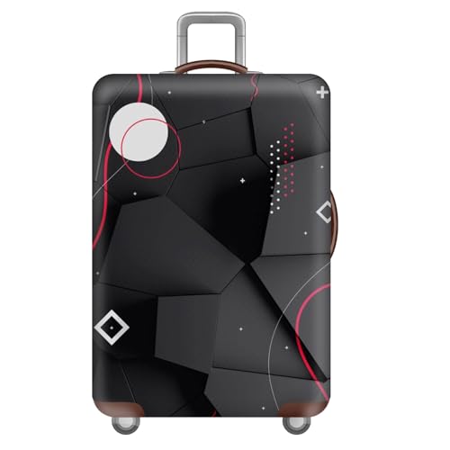 FANSU Kofferhülle Kofferschutzhülle Cyberpunk-Stil Elastisch Reisekoffer Schutzhülle mit Reißverschluss, Waschbar Gepäckabdeckung - 18 bis 32 Zoll (Schwarz,L(26-28in)) von FANSU