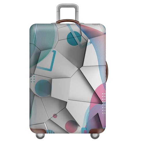 FANSU Kofferhülle Kofferschutzhülle Cyberpunk-Stil Elastisch Reisekoffer Schutzhülle mit Reißverschluss, Waschbar Gepäckabdeckung - 18 bis 32 Zoll (Weiß,S(18-21in)) von FANSU