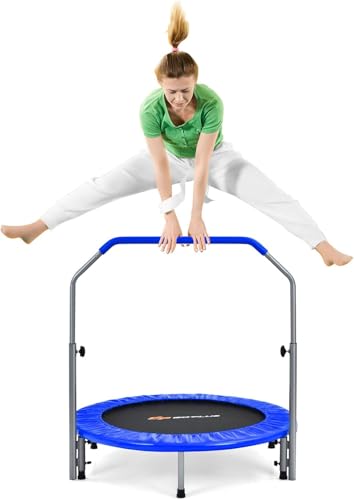 FANTASK φ101cm Mini Trampolin bis 150kg belastbar, Fitness Trampolin faltbar, Gartentrampolin für Erwachsene und Kinder, Kindertrampolin mit höhenverstellbarm Haltegriff FANTASK φ101cm Mini Trampolin bis 150kg belastbar, Fitness Trampolin faltbar, Gartentrampolin für Erwachsene und Kinder, Kindertrampolin mit höhenverstellbarm Haltegriff von FANTASK