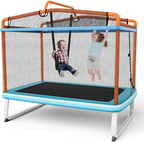 FANTASK 3 in 1 Kindertrampolin, Gartentrampolin rechteckig mit Schaukel, Reckstange FANTASK 3 in 1 Kindertrampolin, Gartentrampolin rechteckig mit Schaukel, Reckstange von FANTASK