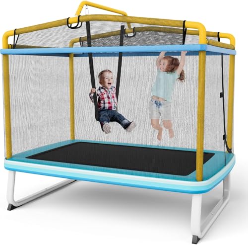 FANTASK 3 in 1 Kindertrampolin, Gartentrampolin rechteckig mit Schaukel, Reckstange FANTASK 3 in 1 Kindertrampolin, Gartentrampolin rechteckig mit Schaukel, Reckstange von FANTASK