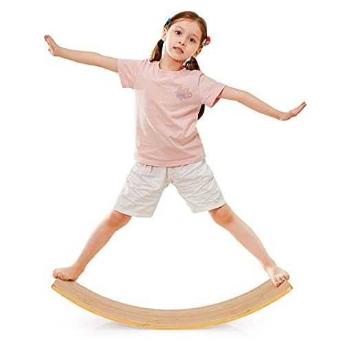 FANTASK 90 x 30cm Balance Board, Balancierbrett aus Bambus, Wackelbrett bis 150kg belastbar FANTASK 90 x 30cm Balance Board, Balancierbrett aus Bambus, Wackelbrett bis 150kg belastbar von FANTASK