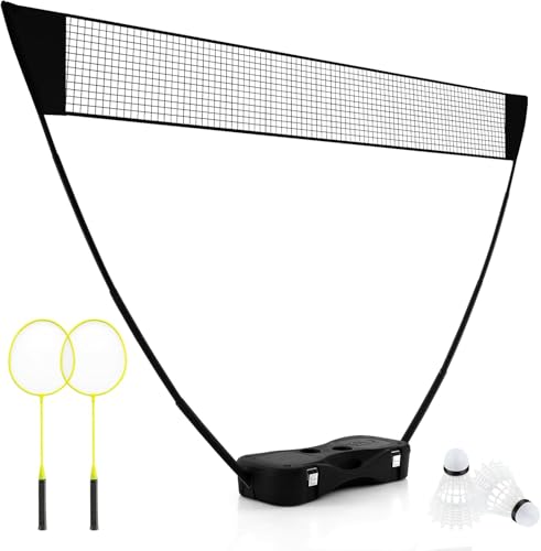 FANTASK Badminton Netzständer, tragbares Federballspiel mit Schlägern, 2 Federbällen, Netz & Aufbewahrungsbox FANTASK Badminton Netzständer, tragbares Federballspiel mit Schlägern, 2 Federbällen, Netz & Aufbewahrungsbox von FANTASK