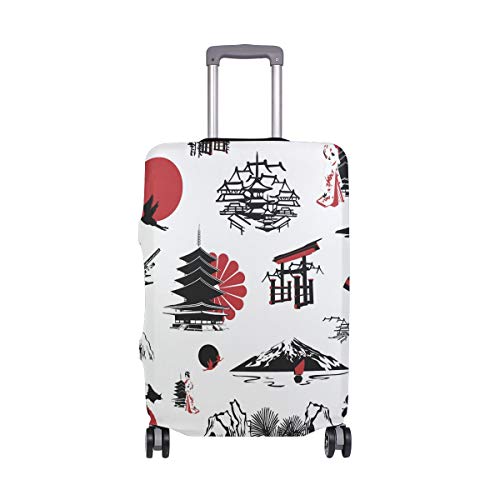 FANTAZIO Kofferschutzhülle Kofferhülle Kofferhülle Gepäck Cover Japanische Elemente Muster NUR Cover FANTAZIO Kofferschutzhülle Kofferhülle Kofferhülle Gepäck Cover Japanische Elemente Muster NUR Cover von FANTAZIO