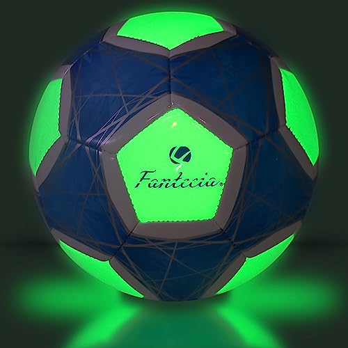FANTECIA Größe 5 Fußball Leuchten im Dunkeln, Fluoreszenz-Fußball für Training und Spiele, Leuchtender Fußball für Jugendliche und Kinder. von FANTECIA