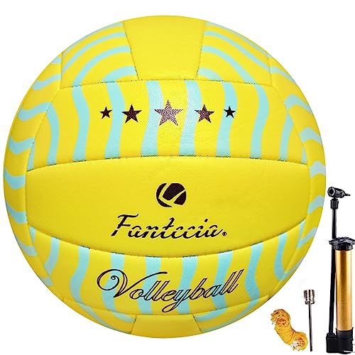 FANTECIA Official Größe 5 Volleyball, Macth Volleyball für drinnen & draußen, Soft-Touch-Volleyball für Strand von FANTECIA