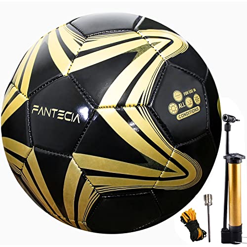 FANTECIA Unisex-Fußball Größe 5, offizieller Match-Futsal-Ball, professioneller Outdoor-Indoor-Fußball für Jugendliche und Erwachsene. von FANTECIA