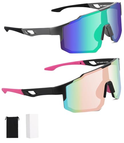 FAOKZE 2 Stück Polarisiert Fahrradbrille,Fahrradbrille Winddicht,Radfahrer Brille für Herren Damen,UV400 Schutz,für Radfahren,Motorradfahren,Laufen,Skifahren,Baseball,Bergsteigen,Angeln etc. FAOKZE 2 Stück Polarisiert Fahrradbrille,Fahrradbrille Winddicht,Radfahrer Brille für Herren Damen,UV400 Schutz,für Radfahren,Motorradfahren,Laufen,Skifahren,Baseball,Bergsteigen,Angeln etc. von FAOKZE