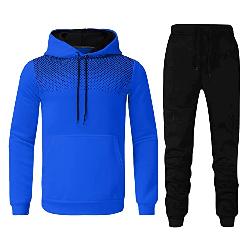 FASLOLSDP Freizeitanzug 2-Teilig Herren Mit Kapuze Sportkleidung 2-Teilig Sweatshirt Klassische Sportanzug Herbst Hausanzug Mit Hoodie Und Hose Sport-Anzug Tracksuit Jogginganzug von FASLOLSDP