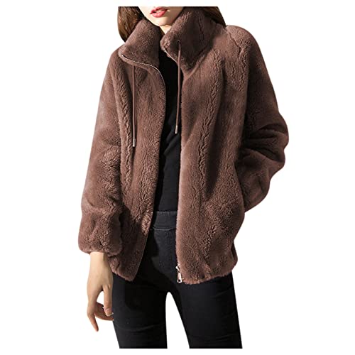 FASLOLSDP PlüSchjacken Damen Teddy Fleece Jacke Teddyjacket Warme Strickjacke GefüTterter Winterjacke Mit Taschen Künstliche Wollmanteljacke Revers Außenbekleidung Jacken FASLOLSDP PlüSchjacken Damen Teddy Fleece Jacke Teddyjacket Warme Strickjacke GefüTterter Winterjacke Mit Taschen Künstliche Wollmanteljacke Revers Außenbekleidung Jacken von FASLOLSDP