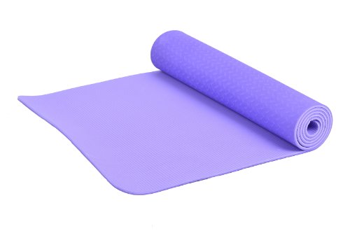 Doublelayer Pilates Yogamatte mit 2 Seiten Wendemöglichkeit, TPE, violett/lila, 183x61x0.6cm, mit Trageschlaufe Doublelayer Pilates Yogamatte mit 2 Seiten Wendemöglichkeit, TPE, violett/lila, 183x61x0.6cm, mit Trageschlaufe von FASports