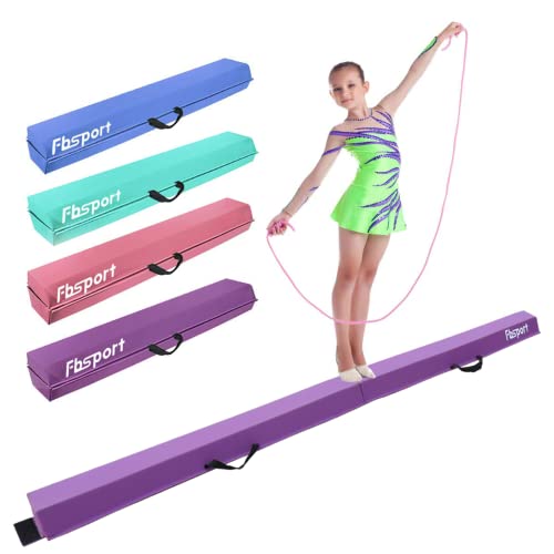 FBSPORT 240 cm Schwebebalken Kinder Faltbarer Balken Turnen Balance Beam für Zuhause Training Klappbarer Schwebebalken Gymnastik Gymnastikbalken mit Rutschfestem Boden und Tragetasche von FBSPORT