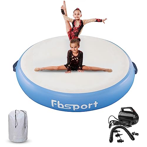 FBSPORT Airspot, 20CM Höhe Airtrack Matte, Durchmesser 100CM Aufblasbare Tumbling Matte, Trainingsmatte mit Pumpe, Aufblasbare Gymnastikmatte, Turnmatte von FBSPORT