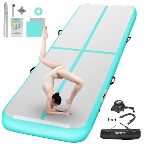 FBSPORT Airtrack Matte, 20CM Dicke Aufblasbare Gymnastikmatte, Länge 3M Tumbling Matte, Yogamatte, Turnmatte mit Tragetasche, Fitnessmatte für Gym, Training, Zuhause, Yoga von FBSPORT