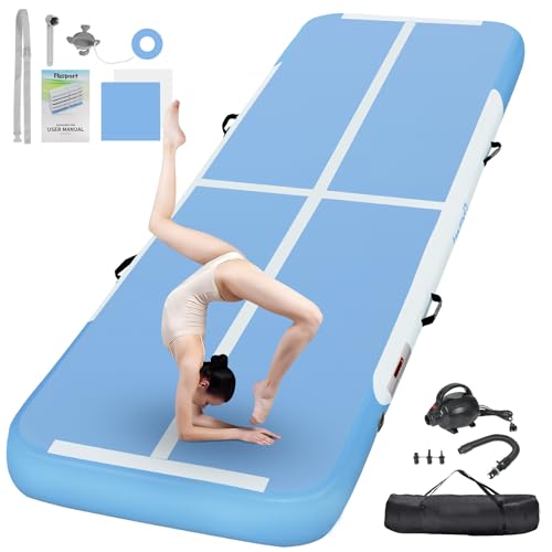 FBSPORT Airtrack Matte, 20cm Hoch Verdicken 5M Tumbling Matte,Gymnastikmatte mit Luftpumpe,Trainingsmatte mit Tragetasche,Turnmatte für Zuhause, Outdoor,Yoga von FBSPORT