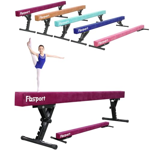 FBSPORT Schwebebalken Kinder Einstellbare Gymnastik Balance Beam 244CM, 5 Höhen Einstellbare High und Low Level Floor Beam Hoch Stabile Gym Praxis Trainingsgeräte für zuhause/Erwachsene von FBSPORT