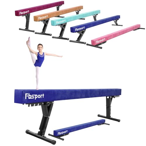 FBSPORT Schwebebalken Kinder Einstellbare Gymnastik Balance Beam 244CM, 5 Höhen Einstellbare High und Low Level Floor Beam Hoch Stabile Gym Praxis Trainingsgeräte für zuhause von FBSPORT