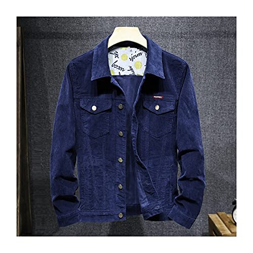 FBYDLL Lose Herren Jeansjacke-Einfarbige Cord-Herbst-Jeansmantel, Retro-Werkzeuge, Lange Ärmel, Geknöpftes Cowboy-Oberteil, Mit Taschen Für Teenager Plus Größe S-4Xl,Blau,L FBYDLL Lose Herren Jeansjacke-Einfarbige Cord-Herbst-Jeansmantel, Retro-Werkzeuge, Lange Ärmel, Geknöpftes Cowboy-Oberteil, Mit Taschen Für Teenager Plus Größe S-4Xl,Blau,L von FBYDLL