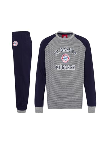FC Bayern München Schlafanzug | Pyjama | Kinder | Gestreift | Blau-Grau von FC Bayern München