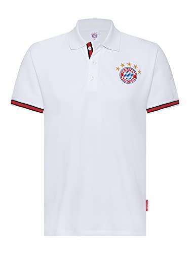 FC Bayern München Poloshirt Logo weiß, S von FC Bayern München