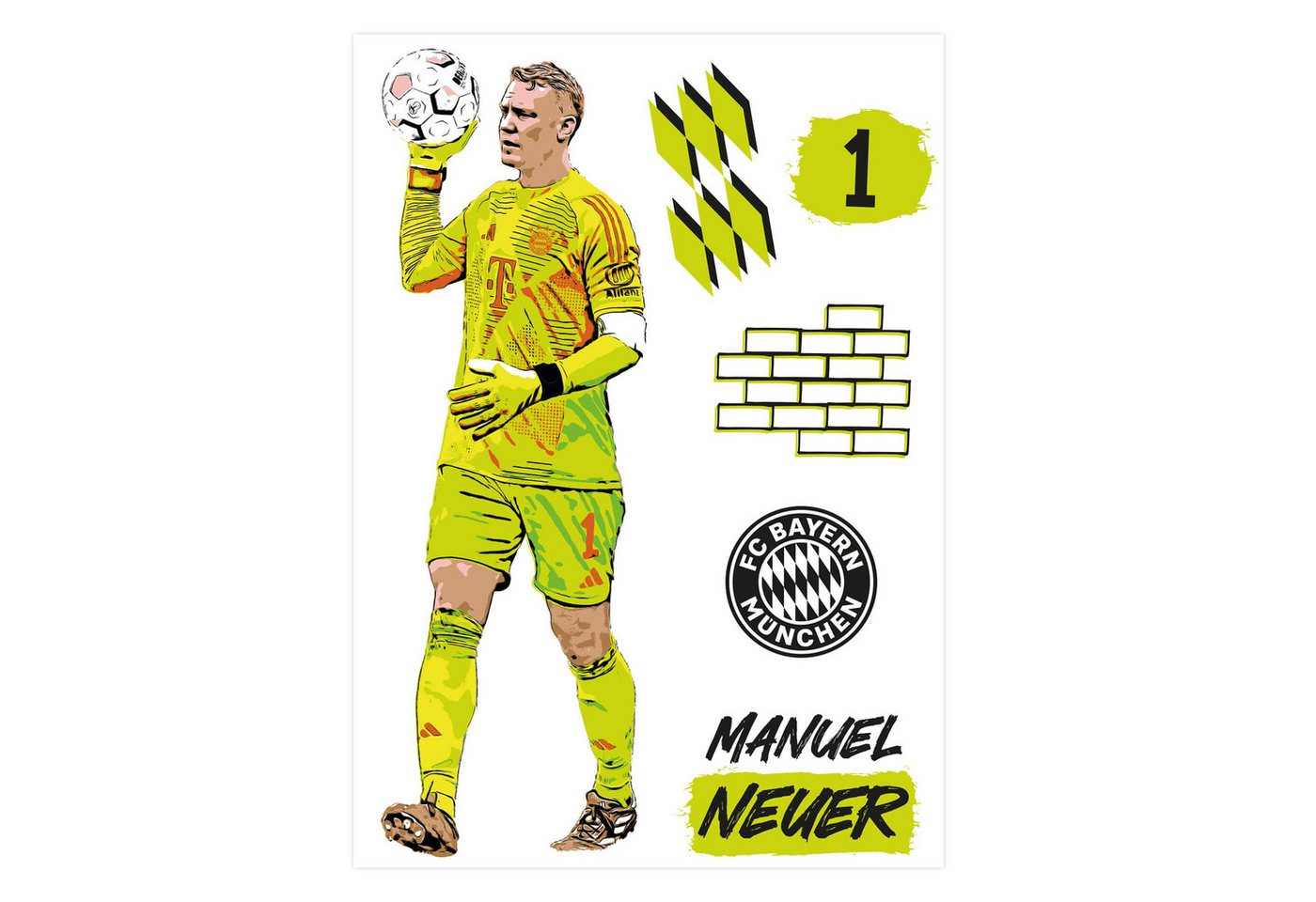 FC Bayern München Wandsticker FC Bayern München Fußball Bilder selbstklebend Logo Trikot 2025, Jamal Musiala, Kimmich, Müller, Palhinha, Neuer FC Bayern München Wandsticker FC Bayern München Fußball Bilder selbstklebend Logo Trikot 2025, Jamal Musiala, Kimmich, Müller, Palhinha, Neuer von FC Bayern München