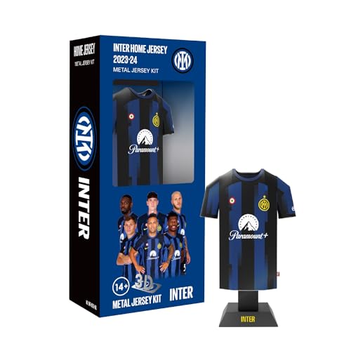 FC Internazionale Milano S.p.A. Unisex – Erwachsene Trikot Inter Home Jersey 2023-2024 Miniatur Aluminium mit Aufbewahrungstasche zum Zusammenbauen, Schwarzblau, Miniatura von Inter