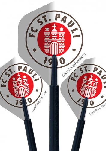 FC St. Pauli Dartpfeil-Flights - Logo - weiß im 3er Set Dartflights - Plus Lesezeichen Wir lieben Fußball von FC St. Pauli