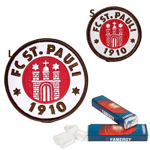 FC St. Pauli Patch Set Logo groß & klein + 2X FANERGY Traubenzucker von FC St. Pauli