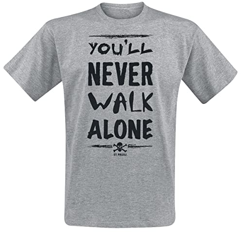 FC St. Pauli T-Shirt You'll Never Walk Alone Grau Schwarz (S) von FC St. Pauli