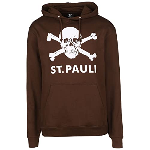 FC St. Pauli Totenkopf Kapuzenpullover Herren braun/weiß, XL von FC St. Pauli