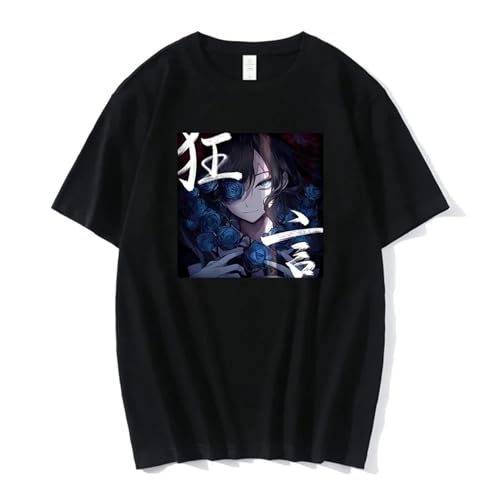 FCJKMNM ADO Sängerin Kyogen Album Merch T-Shirt 2D Bedrucktes Hip Hop Rundhalsausschnitt Kurzarm Streetwear Männer Frauen Harajuku Kleidung XS-3XL-Black||XS von FCJKMNM