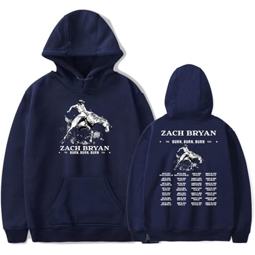 FCJKMNM Hoodie Zach Bryan The Burn Tour Merch 2D Druck Hoodie Langarm Sweatshirts Frauen Männer Kleidung XXS-4XL-Black||XXS von FCJKMNM