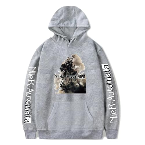 FCJKMNM NieR:Automata Game Kapuzenpullover Langarm Sweatshirt Für Männer Frauen Casual Style Kleidung Frühling Herbst Hoodie Oversized Top Mit Taschen XXS-4XL-White||XXS von FCJKMNM