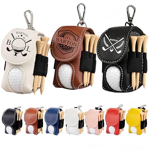 FCLYDER Personalisierte Golf Tasche Tag, Gravierte Leder Golf Tasche Tag, Personalisiertes Golf-Tees-Aufbewahrungstasche, Benutzerdefinierte Leder Golftasche Tag, Geschenke Für Golfer von FCLYDER