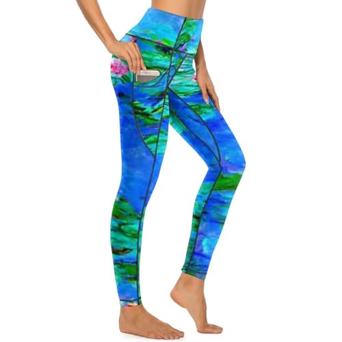 FCMWLKEJI Van Gogh Yogahose, sexy, bunt, Grafik-Leggings, Push-Up-Workout-Leggins, weiblich, modisch, schnelltrocknend, Sportstrumpfhose von FCMWLKEJI