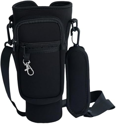 FDEETY Wasserflasche Tasche für Stanley Cup 40oz, Trinkflasche Stanley Cup Strohhalm Abdeckung mit Verstellbar Schultergurt und Telefontasche, Stanley Cup Zubehör Schwarz FDEETY Wasserflasche Tasche für Stanley Cup 40oz, Trinkflasche Stanley Cup Strohhalm Abdeckung mit Verstellbar Schultergurt und Telefontasche, Stanley Cup Zubehör Schwarz von FDEETY