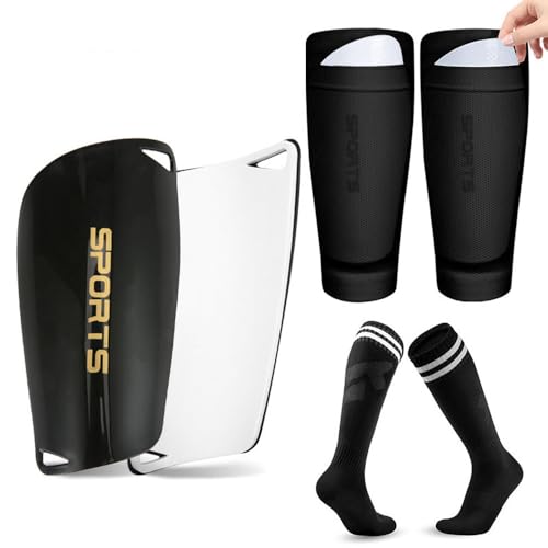 FDEETY Fußball Schienbeinschoner Einschließlich Strumpf mit Einstecktasche und Anti-RausRutsch Deckel Fußball-Socken für Kinder Erwachsene Jungen Mädchen 3 Sets Schwarz Erwachsener FDEETY Fußball Schienbeinschoner Einschließlich Strumpf mit Einstecktasche und Anti-RausRutsch Deckel Fußball-Socken für Kinder Erwachsene Jungen Mädchen 3 Sets Schwarz Erwachsener von FDEETY
