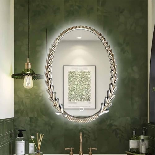 24x31inch verziertes goldener antiker Spiegel für Wall Fashion Decor Bad Badezimmerspiegel Luxus Vintage Eingangsspiegel Hanging Mirror Destiertes französisches traditionelles Eitelkeitsspiegel Oval von FDTMGW