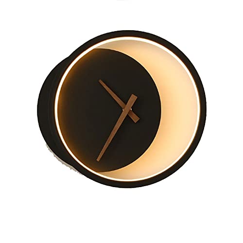 FDTMGW Wanduhr Wandleuchte Wohnzimmer Moderne minimalistische Schlafzimmer Nachttischlampe Persönlichkeit Restaurant Mute Uhr Modellierung Lichter Home Deco Digitale Wanduhr von FDTMGW