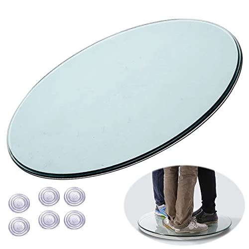 Runde Glastischplatten 14 Zoll 30 Zoll 40 Zoll - Transparenter runder Tischschutz für Esstische - Gehärtetes Glas, flache und glatte Oberfläche, leicht zu reinigen, hohe Tragkraft (transparent 480 mm von FDTMGW