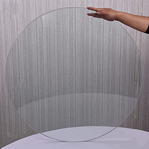 Tischplatte aus gehärtetem Glas, rund, Tischschutz aus Glas, Glatte Oberfläche, pflegeleicht, rund, gehärtetes Glas, für Esstisch, Couchtisch, Zuhause oder das Büro, klein (Farbe: klar, Größe: von FDTMGW