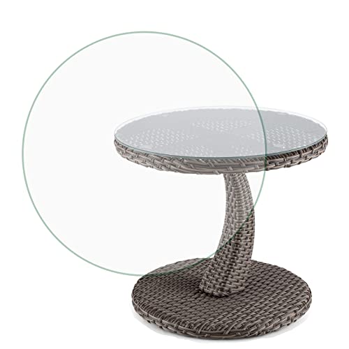 Tischplatte aus gehärtetem Glas, rund – kleiner Lazy Susan, für Arbeitszimmer, Schlafsaal, Esszimmer, Wohnzimmer, transparente Textur, Ersatz für runde Glastischplatte, Dicke 8 mm (Farbe: klar, Größe: von FDTMGW