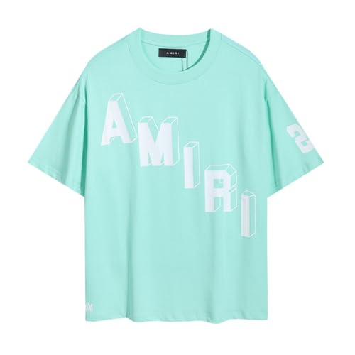 FDTURES 2024 AMI Mode Frühling/Sommer T-Shirt Brief Gedruckt Reine Baumwolle Rundhals Kurzarm T-Shirt Für Männer Und Frauen Im Sommer-color6||L von FDTURES